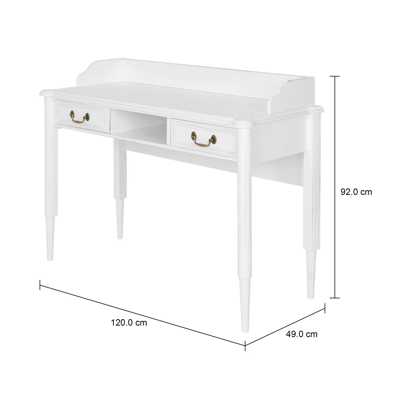ESCRIVANINHA 2 GAVETAS 1,20 M X 50 CM REGENCE - BRANCO PROVENCE - Foto 9