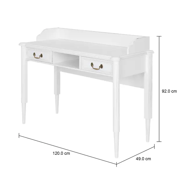 ESCRIVANINHA 2 GAVETAS 1,20 M X 50 CM REGENCE - BRANCO PROVENCE - Foto 9