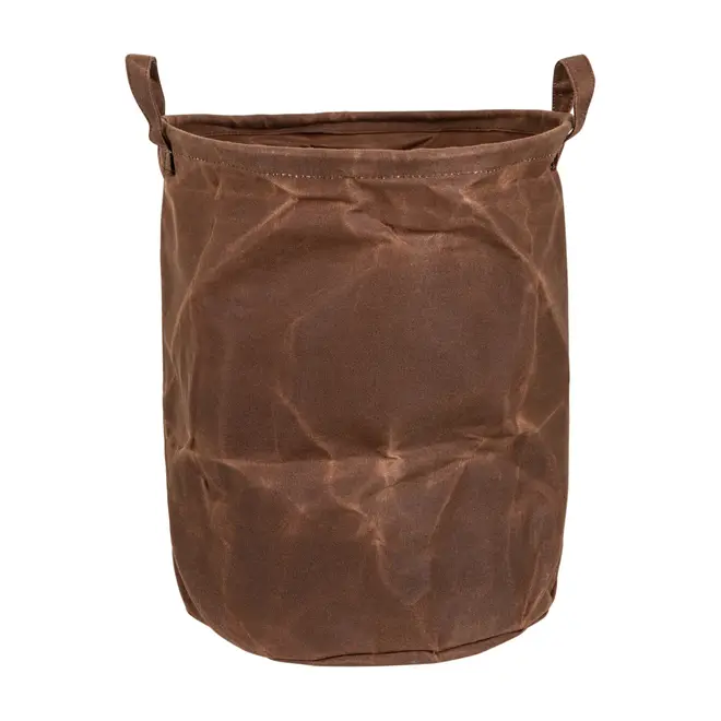CESTO PARA ROUPA HIGH LOW NA - CASTANHO/WHISKY - Foto 1
