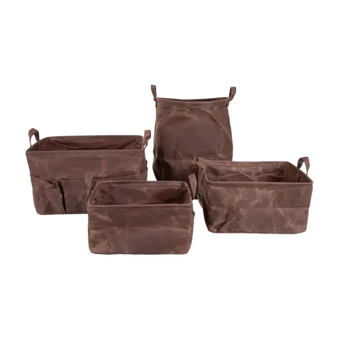 CESTO PARA ROUPA HIGH LOW NA - CASTANHO/WHISKY - Foto 5