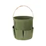 CESTO CIRCULAR COM BOLSOS 25 CM X 24 CM HIGH LOW NA - MUSGO/WHISKY - Foto 4