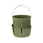 CESTO CIRCULAR COM BOLSOS 25 CM X 24 CM HIGH LOW NA - MUSGO/WHISKY - Foto 4