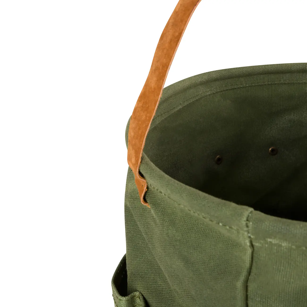 CESTO CIRCULAR COM BOLSOS 25 CM X 24 CM HIGH LOW NA - MUSGO/WHISKY - Foto 5