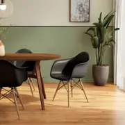 CADEIRA COM BRAÇOS EASY WOOD - FAIA/PRETO - Foto 8