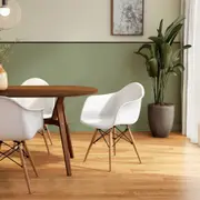 CADEIRA COM BRAÇOS EASY WOOD - FAIA/BRANCO - Foto 7