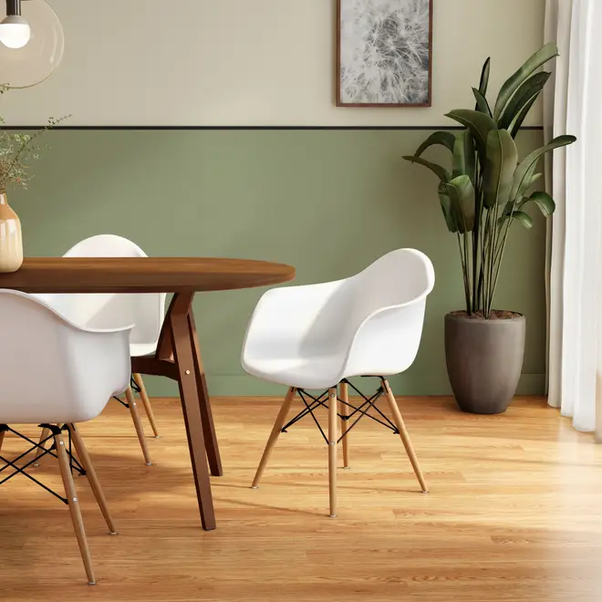 CADEIRA COM BRAÇOS EASY WOOD - FAIA/BRANCO - Foto 7