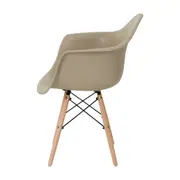CADEIRA COM BRAÇOS EASY WOOD - FAIA BEGE - Foto 3