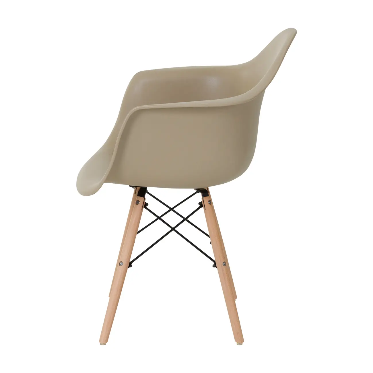 CADEIRA COM BRAÇOS EASY WOOD - FAIA BEGE - Foto 3
