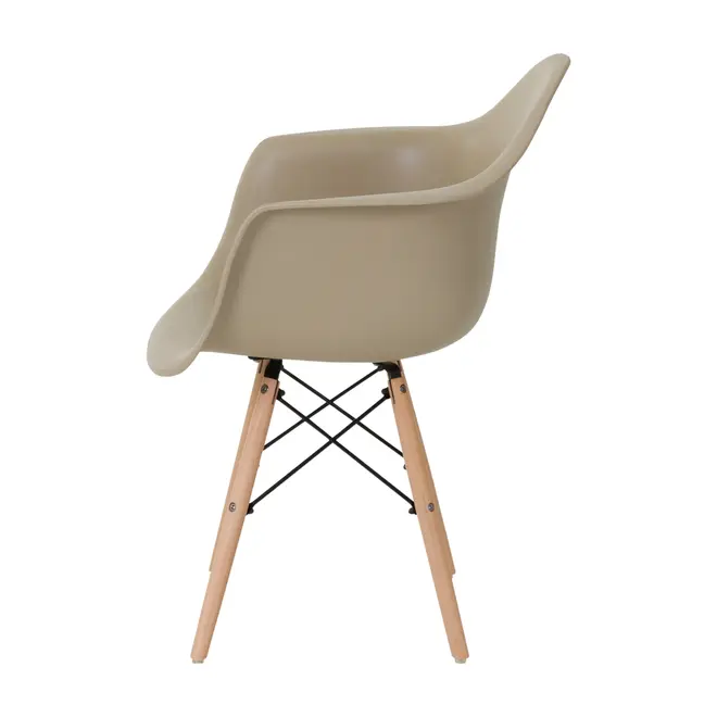 CADEIRA COM BRAÇOS EASY WOOD - FAIA BEGE - Foto 3