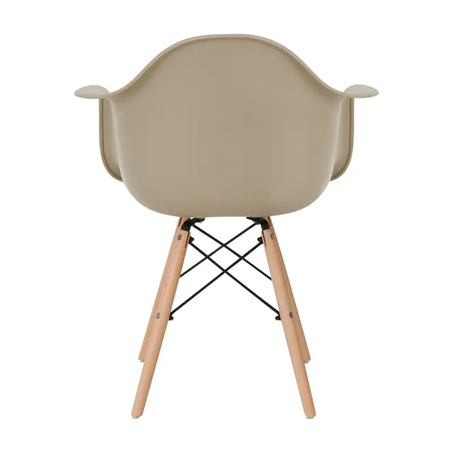 CADEIRA COM BRAÇOS EASY WOOD - FAIA BEGE - Foto 4
