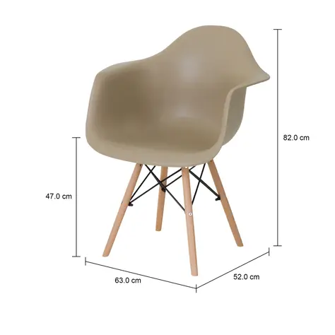 Imagem com medidas do produto CADEIRA COM BRAÇOS EASY WOOD