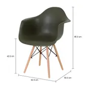 CADEIRA COM BRAÇOS EASY WOOD - FAIA/MUSGO - Foto 7
