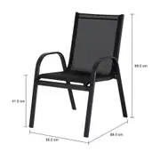 CADEIRA COM BRAÇOS SUN - PRETO/PRETO - Foto 7