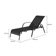 CHAISE LONGUE SUN - PRETO/PRETO - Foto 11