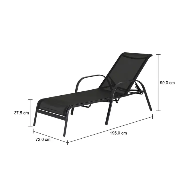 CHAISE LONGUE SUN - PRETO/PRETO - Foto 11