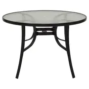MESA PARA ÁREA EXTERNA REDONDA 1,07 M SUN - PRETO/INCOLOR - Foto 1