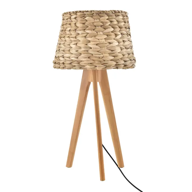 LUMINÁRIA DE MESA GÁVEA C/CÚPULA P TABOA - AMÊNDOA/FIBRA CLARA - Foto 1