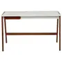 MESA DE ESCRITÓRIO 1 GAVETA 1,20 M X 60 CM HANNA - NOZES/BRANCO - Foto 1