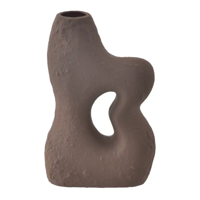 VASO DECORATIVO 20 CM SHIMO - MARROM/MANJERICÃO - Foto 1