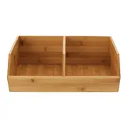 ORGANIZADOR EMPILHÁVEL 34 CM X 31 CM COM 2 DIVISÓRIAS BAMBOO - BAMBU - Foto 1