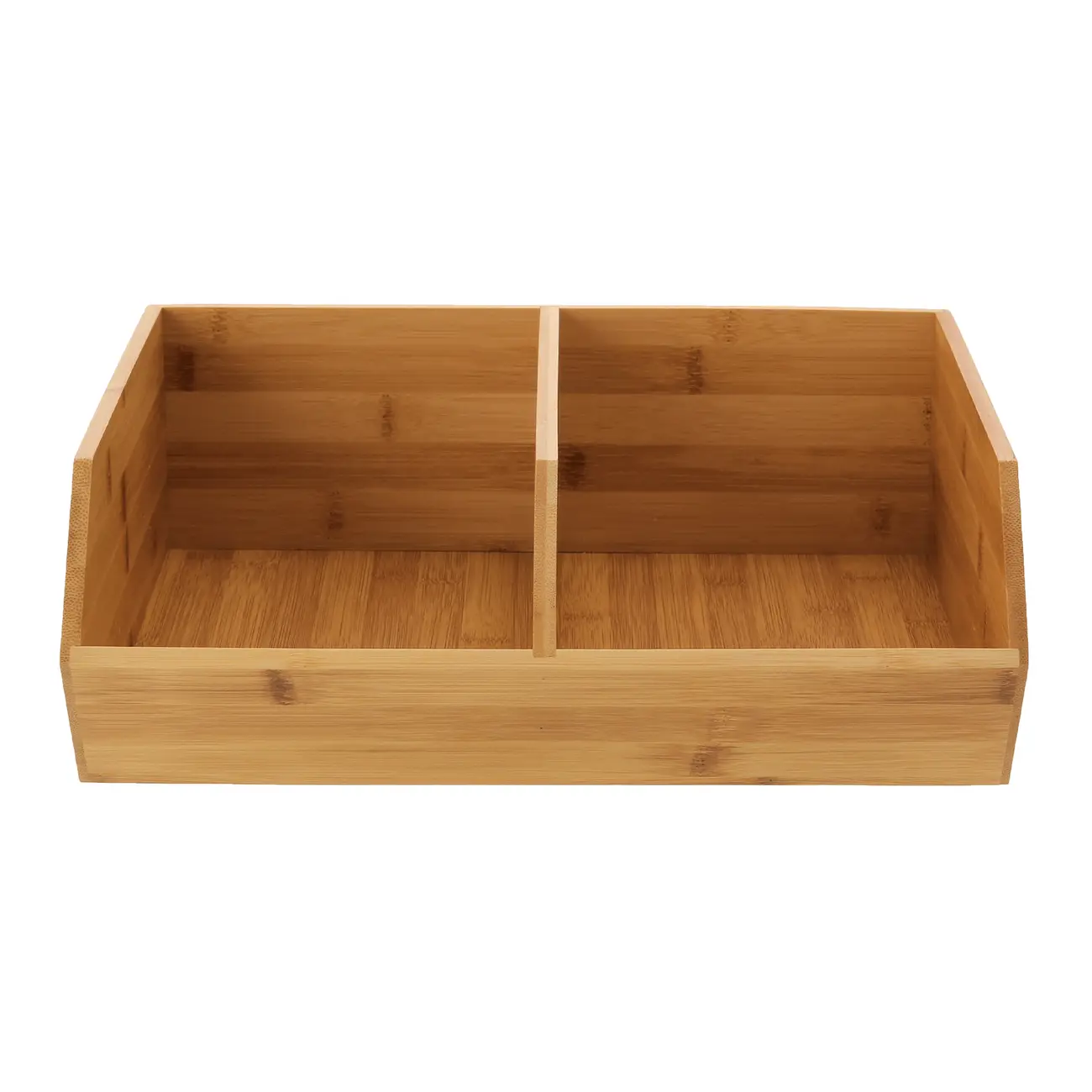 ORGANIZADOR EMPILHÁVEL 34 CM X 31 CM COM 2 DIVISÓRIAS BAMBOO - BAMBU - Foto 1