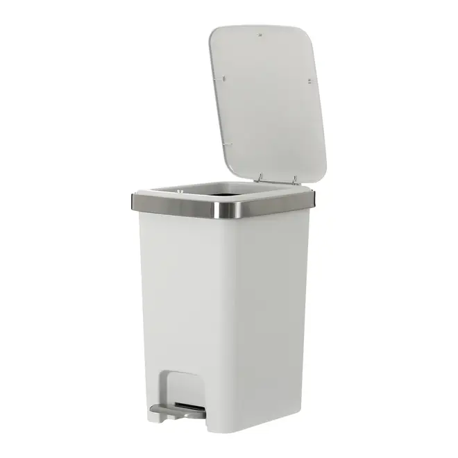 LIXEIRA COM PEDAL 15 L DAY USE - BRANCO/INOX - Foto 3