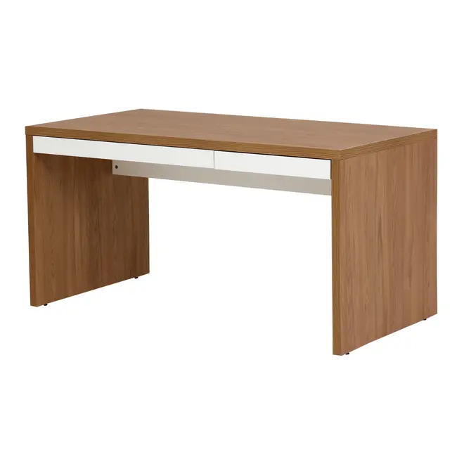 MESA COM 2 GAVETAS 1,50 M X 80 CM BOSS - OAK TAMMI/BRANCO - Foto 2