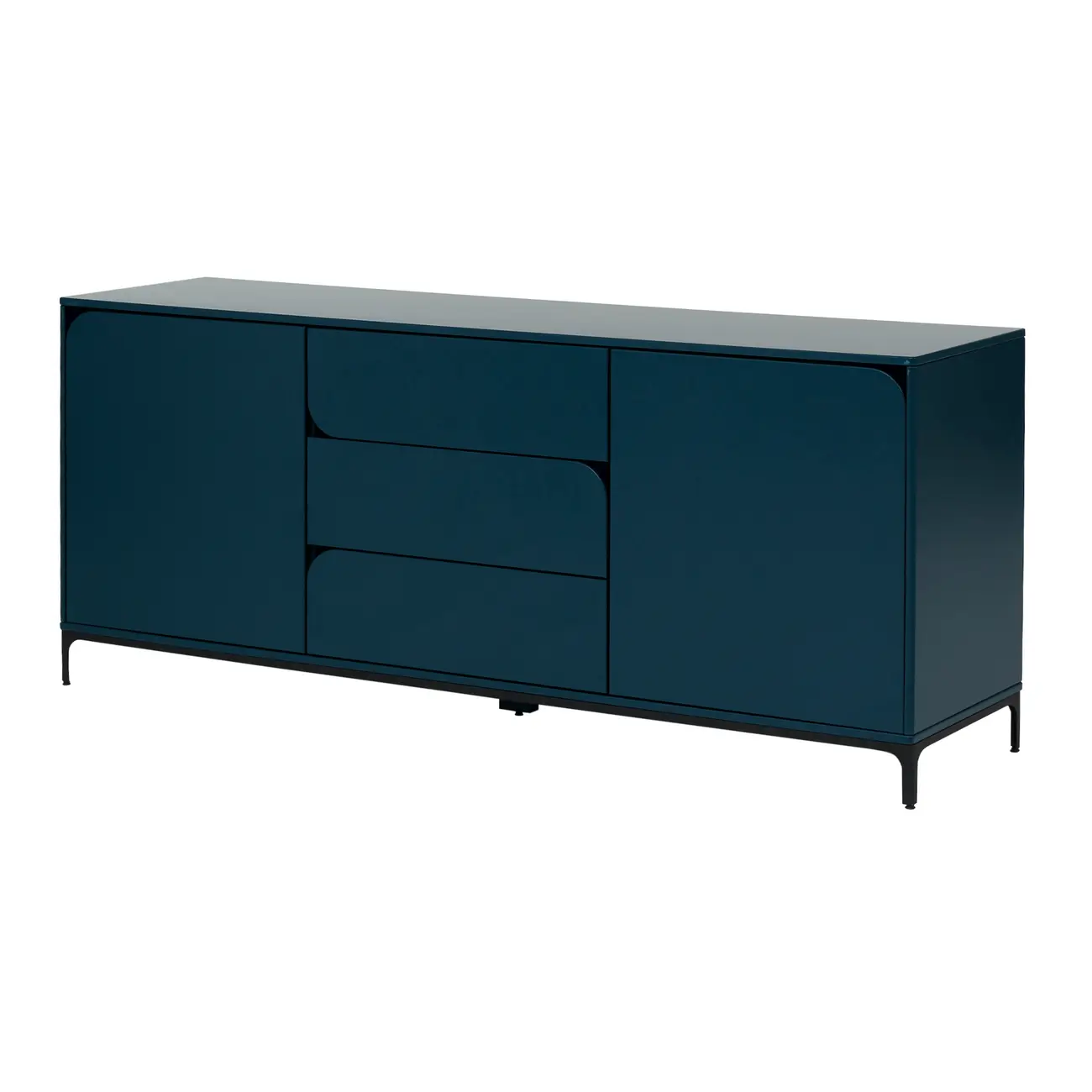 BUFFET 2 PORTAS/3 GAVETAS 1,80 M X 45 CM NASH - VERDE ESCARAVELHO/PRETO - Foto 2