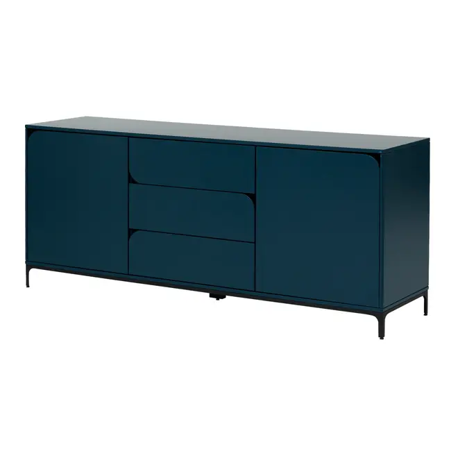 BUFFET 2 PORTAS/3 GAVETAS 1,80 M X 45 CM NASH - VERDE ESCARAVELHO/PRETO - Foto 2