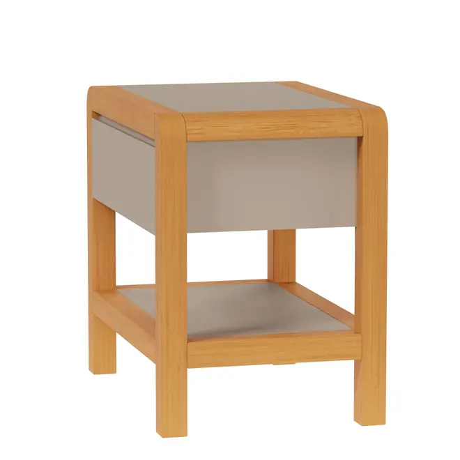 MESA DE CABECEIRA 1 GAVETA KANT - CAMELO/AMÊNDOA - Foto 11