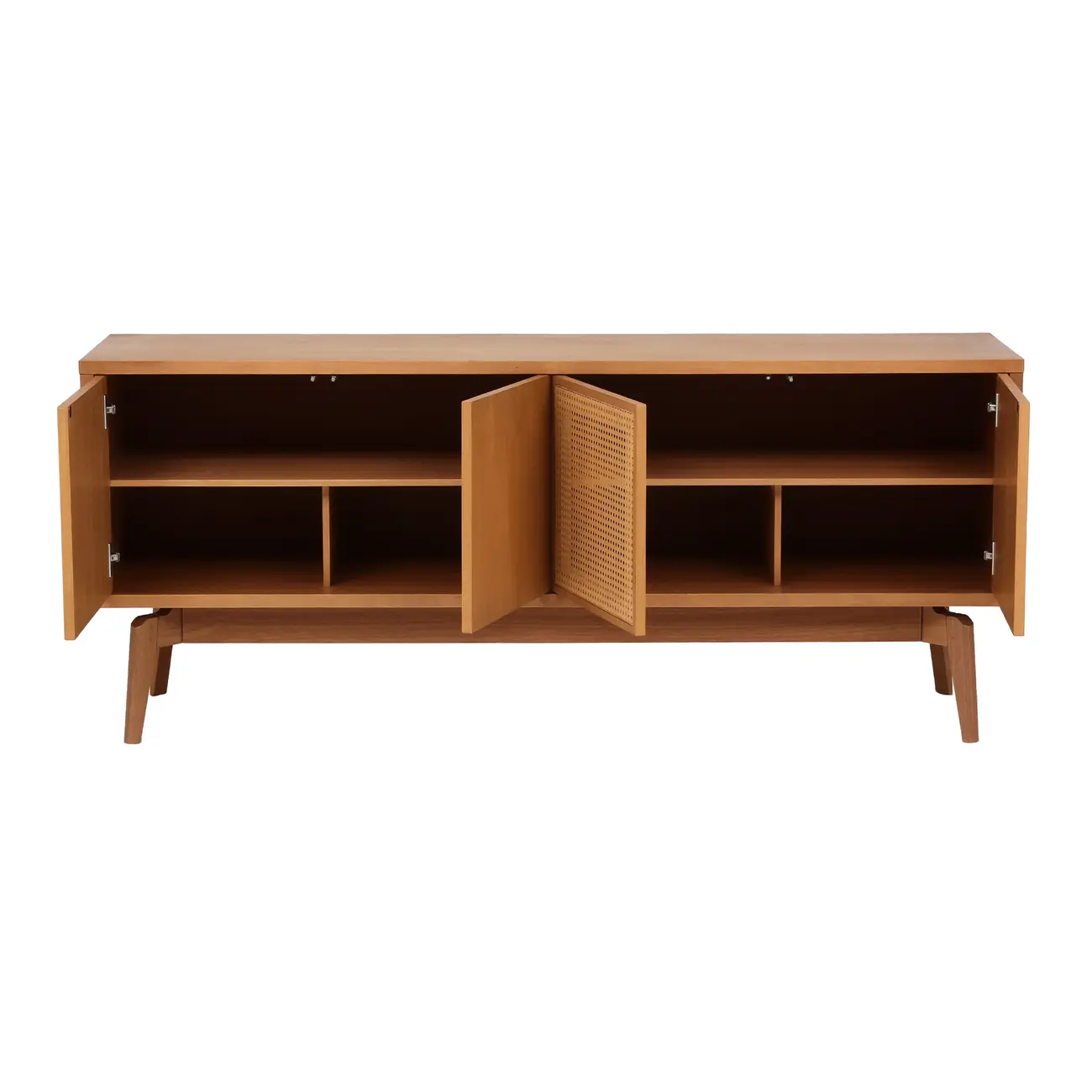 BUFFET 4 PORTAS 1,80 M X 45 CM COM PALHINHA ARES - TAUARI/FIBRA CLARA - Foto 3