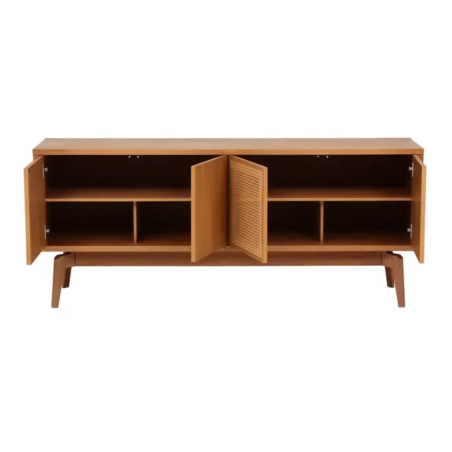 BUFFET 4 PORTAS 1,80 M X 45 CM COM PALHINHA ARES - TAUARI/FIBRA CLARA - Foto 3