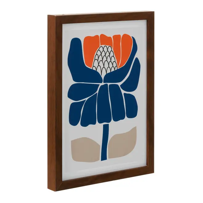 QUADRO 30 CM X 22 CM FLORAL - CASTANHO/AZUL - Foto 2
