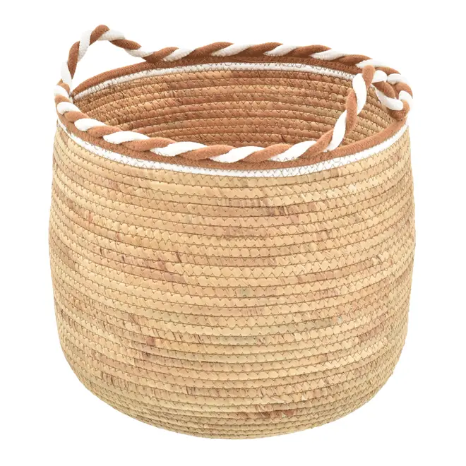 CESTO 39 CM X 35 CM PIRANGY - FIBRA CLARA/CANELA DO CEILÃO - Foto 3