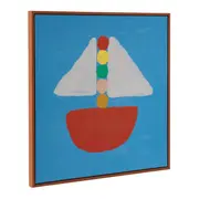 QUADRO BARCO 30 CM X 30 CM CAXIXI - NOZES/MULTICOR - Foto 2