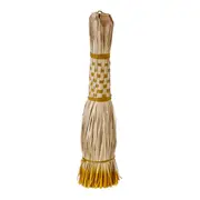 VASSOURA DECORATIVA ACARI - FIBRA CLARA/AMARELO - Foto 1