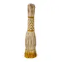 VASSOURA DECORATIVA ACARI - FIBRA CLARA/AMARELO - Foto 1
