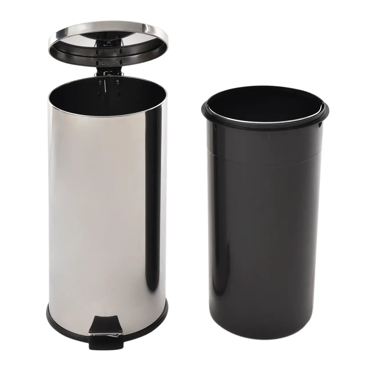 LIXEIRA COM PEDAL 30 L MALDEN - INOX/PRETO - Foto 6