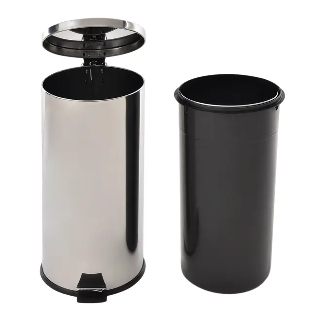 LIXEIRA COM PEDAL 30 L MALDEN - INOX/PRETO - Foto 6