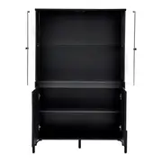 CRISTALEIRA 4 PORTAS 90 CM X 1,39 CM LINHAS - PRETO/INCOLOR - Foto 3