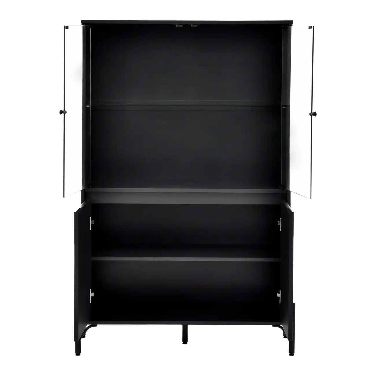CRISTALEIRA 4 PORTAS 90 CM X 1,39 CM LINHAS - PRETO/INCOLOR - Foto 3