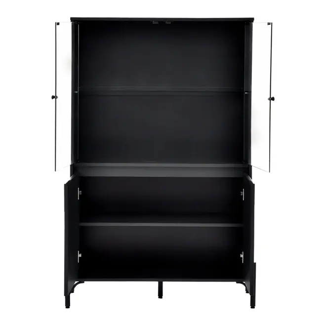 CRISTALEIRA 4 PORTAS 90 CM X 1,39 CM LINHAS - PRETO/INCOLOR - Foto 3