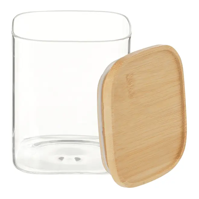 POTE 800 ML BAMBOO BORUS QUADRADO - INCOLOR/BAMBU - Foto 3