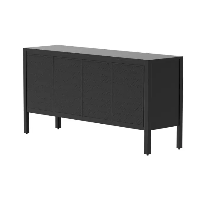 BUFFET 4 PORTAS 1,60 M X 45 CM ATTA - EBANIZADO - Foto 2