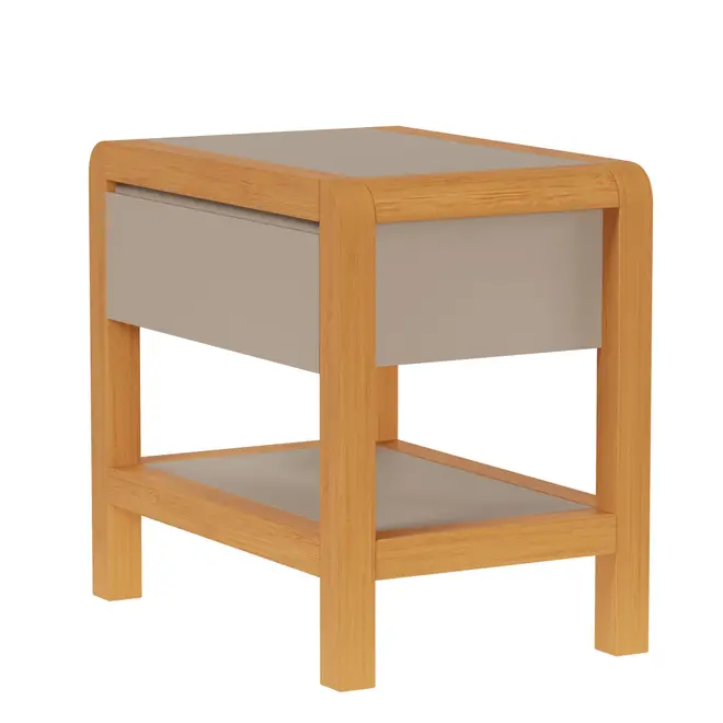 MESA DE CABECEIRA 1 GAVETA KANT - CAMELO/AMÊNDOA - Foto 21