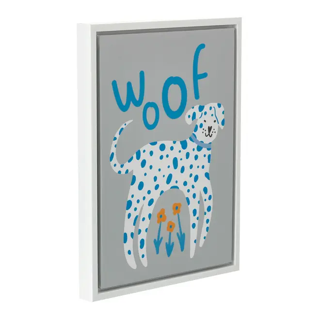 QUADRO 30 CM X 22 CM DOG WOOF - BRANCO/ZIMBRO - Foto 2