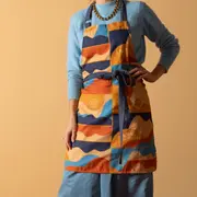 AVENTAL MULHER PÁSSARO - AZUL/TERRACOTA - Foto 4
