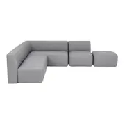 SOFÁ 5 LUGARES COM PUFF UNITS - CINZA CLARO - Foto 1