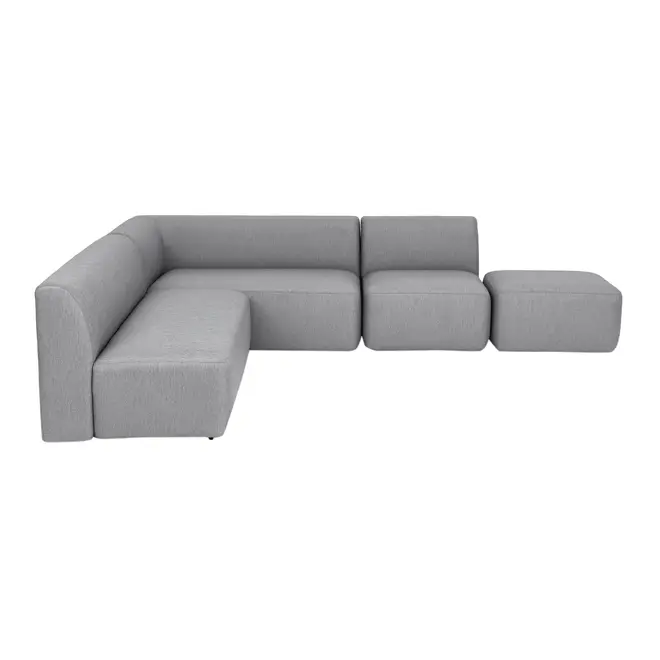 SOFÁ 5 LUGARES COM PUFF UNITS - CINZA CLARO - Foto 1