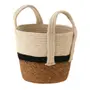 CESTO COM ALÇA 18 CM X 20 CM X 20 CM MOKKA - FIBRA CLARA/PRETO - Foto 4